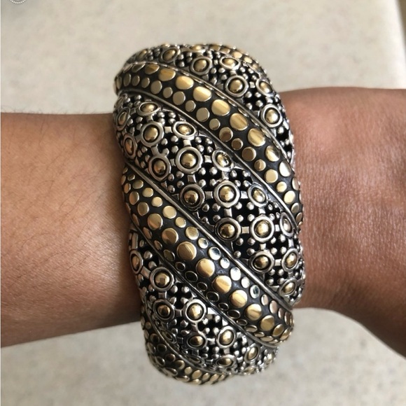 John Hardy Dot 18k Gold And 
Sterling Silver Hinge Bracelet - Picture 2 of 7